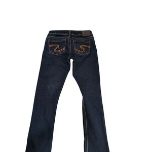 Silver Jeans Co Berkley Slim Bootcut Jeans Dark Wash Indigo Blue Denim Womens